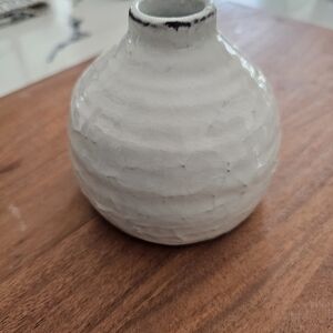 White Textured Ceramic Vase